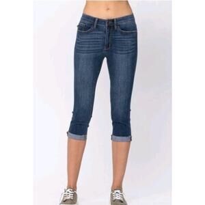 Judy Blue Jeri Skinny Fit Capri Mid Rise Jeans Womens | 15/32 Stretch Dark NWT